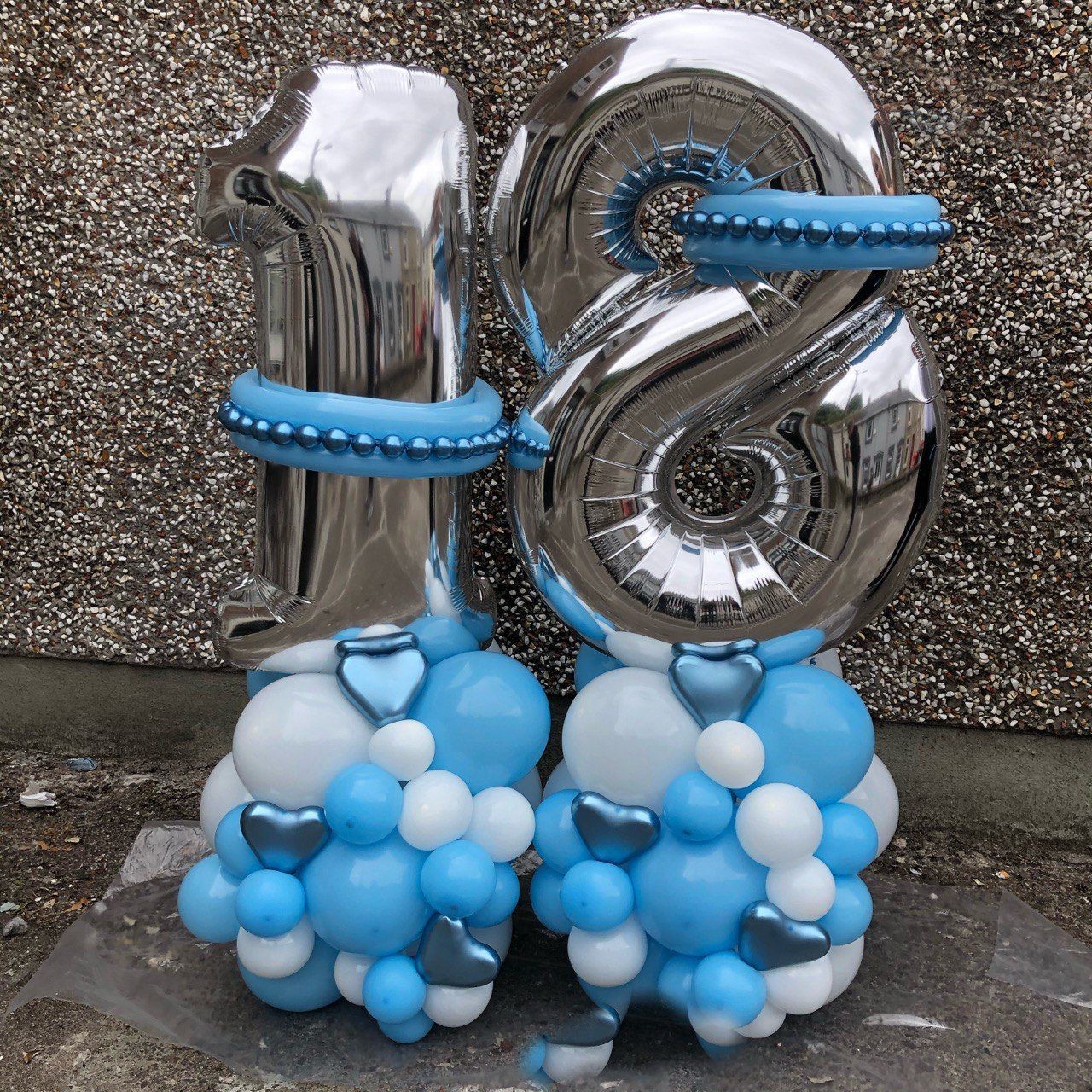 double number balloon display 